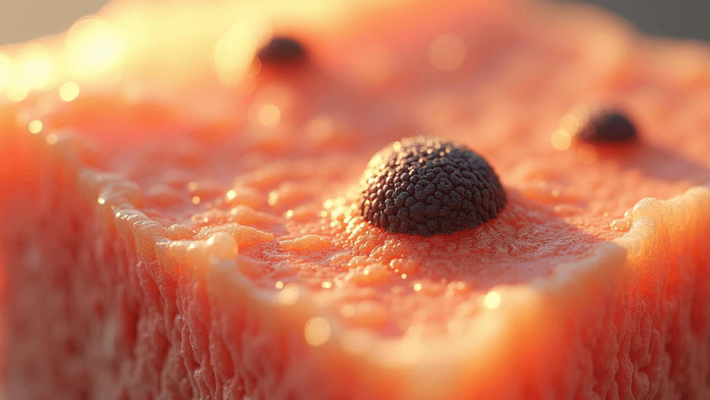 A close-up digital illustration of human skin with visible blackheads Embarrassing Blackheads? 5-Minute Meltdown Technique