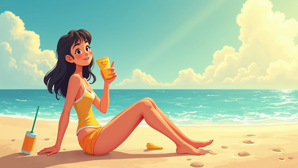 Digital illustration of a person applying sunscreen to their legs prevesntion tips for dark spots on legs