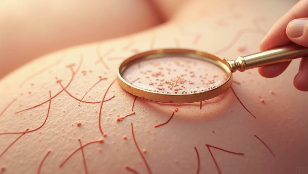 Digital illustration of a close-up view of human skin with visible stretch marks Are Your Stretch Marks Genetic?