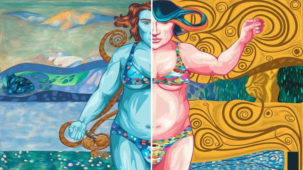 Digital illustration of a person's transformation journey How to tighten skin after weight loss naturally